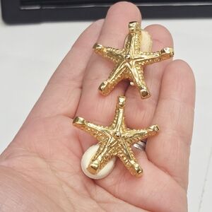 St. John Collection Gold Starfish Clip-On Earrings